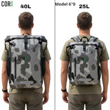 COR Surf Waterproof Dry Bag Backpack with Padded Laptop Sleeve 25L & 40L Heavy Duty, Roll-Top Pack (Camo, 25L)