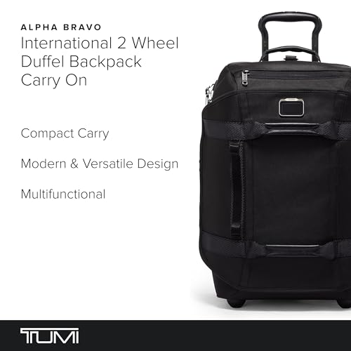 TUMI - Alpha Bravo Mochila de lona con 2 ruedas International - Bolsa de viaje compacta ajustable - 21.75" x 14.0" x 9.0" - Negro