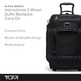 TUMI - Alpha Bravo International 2-Wheeled Duffel Backpack Carry-On - Adjustable Compact Travel Bag - 21.75" X 14.0" X 9.0" - Black