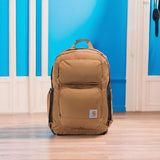 Carhartt 28L Dual-Compartment Backpack, Durable Pack with Laptop Sleeve and Duravax Abrasion Resistant Base, Carhartt Brown