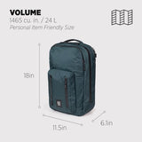 Topo Designs Global Pro Backpack, Waterproof X-Rip Fabric, Metal Hardware, External Access Laptop Sleeve, Pass Through Sleeve, Rugged + Minimalist PFC-Free (Dark Pine)