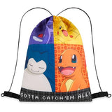 Pokemon Kids Drawstring Bag - Pikachu String Swim Bag for School (Multi)