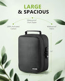 OZCHIN Large Smell Proof Bag with Combination Lock Odor Proof Lock Box Travel Storage Case Activated Charcoal Bag Great Christmas Gift (Black, L)
