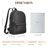 S-ZONE Genuine Leather Backpack Purse for Women Travel Backpack Classic Work Shoulder Bag Business Daypack Adjustable Straps Medium
