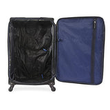 Nautica Seascape Collection 4pc Softside Luggage Set, Black/Blue