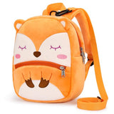 mibasies Toddler Backpacks for Girls 2-4: Cute Fox Plush Backpack - 3D Animal Cartoon Mini Travel Bag -10 inch Backpack Leash for Toddlers 1-3