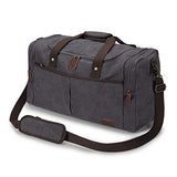 S-ZONE Canvas Duffel Bag for Travel 65L Weekender Overnight Travel Bags with Shoes Compartment for Men