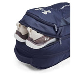 Under Armour Unisex-Adult Hustle 6.0 Backpack, (411) Midnight Navy/Midnight Navy/Metallic Silver, One Size Fits Most