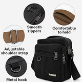 WisePoint Mens Crossbody Bag, Canvas Messenger Bag for Men, Vintage Shoulder Bag with Adjustable Strap and Handle (brown)