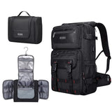 WITZMAN Carry On Travel Backpack for Men Duffle Bags Fit for 17 Inch Laptop Airline Approved Backpack and Toiletry Bag Hanging Multi-organization Bathroom Bag Water-resistant Bag