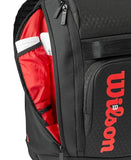 WILSON Clash V3 Super Tour Tennis Backpack - Black/Infrared, Holds up to 2 Rackets