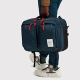 Topo Designs Global Briefcase - Bold Daily Carry Bag, Commute + Travel Pack, Personal Item Compliant, Laptop Sleeve, Removable Adjustable Shoulder Strap, Stowable Backpack Straps (Stone Blue/Forest)