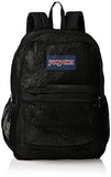 JanSport Eco Mesh Backpack, Red Tape, 17” x 12.5” x 6” - Large Semi-Transparent Bag for Adults with Laptop Sleeve, Padded Back Panel, Black