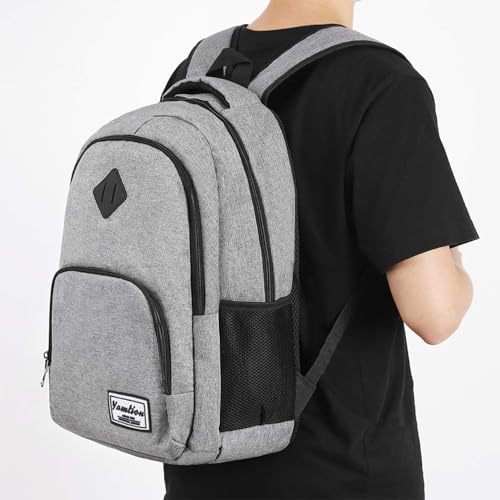 YAMTION Backpack for Men and Women,School Bookbag for Teenager,15.6 inch Laptop Bookbag with USB Charging port for Business Work College Travel Trip