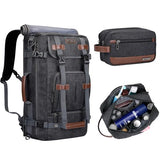 WITZMAN Canvas Travel Backpack Large Laptop Bags Convertible Shoulder Toiletry Bag Hanging Dopp Kit Organizer Water-resistant