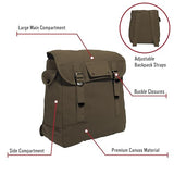 Rothco Heavyweight Canvas Musette Bag – Rugged EDC Travel Outdoor Hiking Backpack