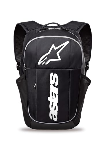Alpinestars GFX Boss Backpack, Motorcycle, Powersports Commuter, Padded Laptop Sleeve, One Size, Black/White