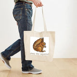 CafePress Obey The Squirrel Tote Bag Reusable Natural Beige Canvas Shopping Bag