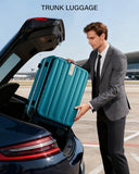Hanke 16 Inch Small Carry On Luggage Hard Shell Top Opening Aluminum Frame Suitcase with Spinner Wheels, Underseat Front Open Luggage for Men & Women Business Travel and Short Trips, Caribbean Blue