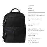Timbuk2 Mode Laptop Backpack, Travel Carry On Personal Item Bag for Women & Men, 17" Laptop Sleeve, Work & Commuter Pack with Trolley Sleeve, 20L Black