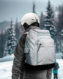 OutdoorMaster 50L Ski Boot Bag, Ski and Snowboard Boots Travel Backpack with separate compartments for Helmet, Ski Shoes, Goggles, Gloves, and Accessories, Splash proof Exterior & Bottom - White