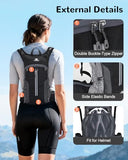 Outplea Foldable Cycling Backpack for Men Women, Small Packable Waterproof Hiking Daypack with Waist Belt, 6L Lightweight Mountain Bicycle Backpack fit Helmet for MTB Biking Skiing Climbing, Black