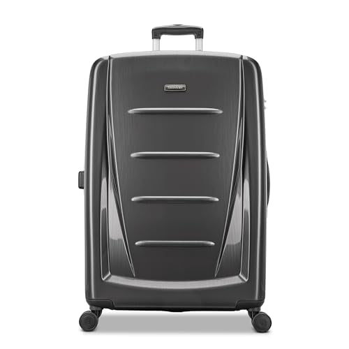 Samsonite Winfield 2 Hardside Expandable Luggage with Spinner Wheels, Charcoal, Checked-Large 28-Inch