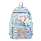 Lifelix School Backpack for Girls Ita Bag with Pin Display Insert Cute Anime Backpack for Students (Blue)