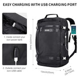WITZMAN Travel Backpack for Men Women Laptop Backpack with USB Charging Port Carry-on Luggage Flight Approved(B686 Black)