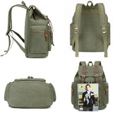Bluboon Canvas Vintage Backpack Leather Casual Bookbag Men Rucksack (Green)