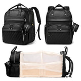 Astro alan Baby Diaper Bag Backpack with Changing Station, Waterproof Large Capacity Diaper Bag for Moms and Dads, Plant-Based Leather with USB Charging Port, Baby Gift for New Parents, Black