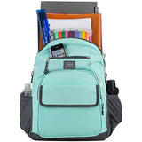 Eastsport Travel Laptop Backpack, Business Water Resistant Slim Sturdy Laptops Backpack College Work Computer Bag Unisex Fits 15" Notebook, Light Blue Mint