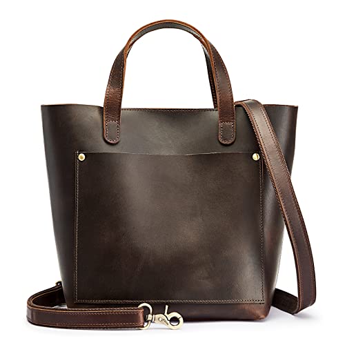 S-ZONE Leather Mini Crossbody Tote Bag Satchel Top-Handle Handbags Shoulder Purses with Inner Pouch