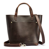 S-ZONE Leather Mini Crossbody Tote Bag Satchel Top-Handle Handbags Shoulder Purses with Inner Pouch