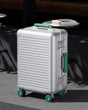 Varyleap All Aluminum Carry On Luggage 22x14x9 Airline Approved, Zipperless Aluminum Suitcase, Hard Shell Carry On Luggage with TSA Lock, Spare Wheels. (Silver, 20inch)
