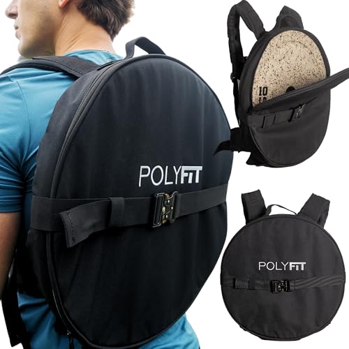 Polyfit PL8 Backpack for Olympic Weight Plates - Weighted Backpack for Strength Training, Rucking, and Gym Workouts - BLACK