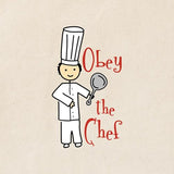 CafePress Obey The Chef Tote Bag Reusable Natural Beige Canvas Shopping Bag