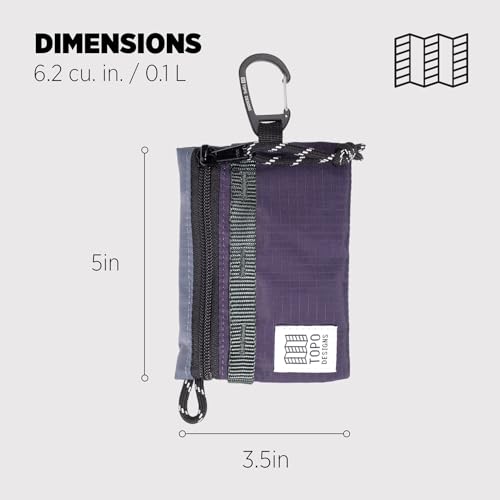 Topo Designs Accessory Bags, Travel Organizer for Smaller Items, Durable Storage Pouch, 3 Sizes, Fully Lined Pack Cloth (Mountain/Nightshade/Slate)