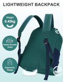 VASCHY Lightweight Backpack for School, Water Resistant Classic Bookbag with Side Pockets for Boys,Kids,Teens Green Blue