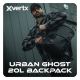 Vertx Urban Ghost Tactical Backpack (20L) – Durable Ripstop CCW Carry Pack with Rapid Access Tab, Lockable Zippers, It's Black - One Size