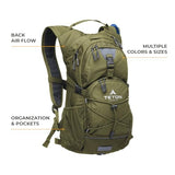 Teton Oasis Hydration Backpack – Lightweight Water Pack with Bladder for Hiking, Running, Cycling, Biking – 18L/22L Sizes – Sewn-in Rain Cover – Fits Men and Women