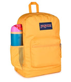 JanSport Cross Town Plus Backpack - Large Main Compartment, Side Water Bottle Pocket, 15-Inch Padded Laptop Sleeve - Orange Soda