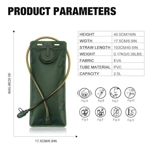Mardingtop Hydration Bladder, 2.5 Liter Leak Proof Water Bladder,Military Hydration Pack Replacement for Hiking Biking Climbing Cycling Running Camping Backpack.