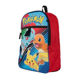 Bioworld Pokemon Black 5pc 16" Backpack Set Keychain, Zipper pouch