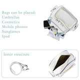 Lifelix White Ita Bag with Clear Window, Cat Backpack Kawaii Pin Display Crossbody Bag, Y2K Anime Purse for Pins