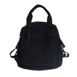 Sumleno Small Boho Canvas Backpack for Women Vintage Style Outdoor Travel Bag Casual Daypack Grunge Aesthetic Hippie Y2K Backpack (Black,One Size)