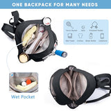 SPORJET Tennis Backpack with 2 Rackets Holder, Water-Resistant PU Leather Tennis Racket Bag for Women & Men, Sling Crossbody Sports Backpack for Tennis, Pickleball & Badminton, Tennis Gifts