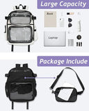 VOUSXLLEZ Ita Bag Backpack Double Window Pins Bag with insert, Backpack for Cosplay and Concert(Pins NOT Included) (Black)