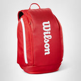 WILSON 2025 Super Tour Red Tennis Backpack - Red/White, Holds up to 2 Rackets