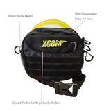 ONEATTACK Disc Golf Starter Bag Waist Fanny, Basic Portable Waist Bag Storage for 3-5 Discs, with Adjustable Strap, 3 Zipped Pockets for Men, Women, Black